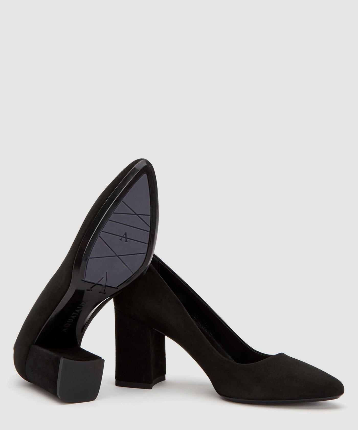 Heel Aquatalia Fit Peony Black Suede – Aquatalia® - Main Image